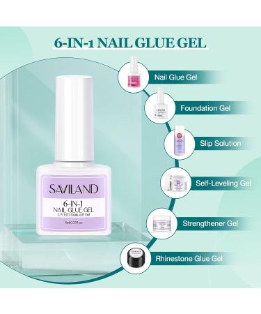 Saviland Gel x Nail Kit - 500 Full Cover Medium Stiletto Nail Tips with UV LED Nail Lamp & Solid Nail Glue for DIY Manicure - Valentine's Gifts - Buy Online on GoSupps.com