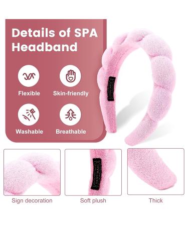 6 PCS Spa Headband Set - Soft & Comfortable Wrist Washband for Women & Girls - Makeup, Skin Care, Shower, Hair Care Accessories - Prevents Liquid Flow - Pink & Blue - Buy Online on GoSupps.com