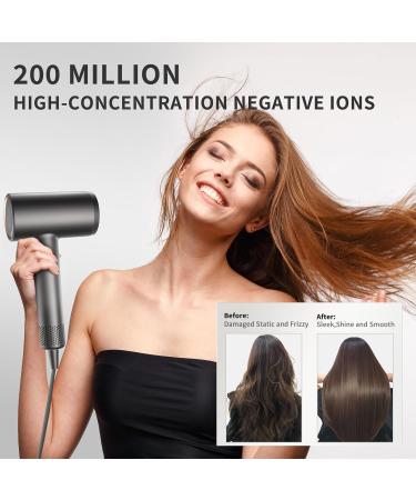 Premium Hair Dryer with Diffuser - 110 000 RPM Ionic Blow Dryer | Fast Drying Low Noise 1400W Thermo-Control with Magnetic Nozzle | Ideal for Home & Travel - Buy Online on GoSupps.com