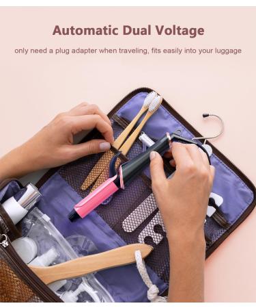 1 Inch Travel Curling Iron - Mini Hair Curler with Temp Control Dual Voltage 5 Heat Settings Auto Shut-off - Pink - Buy Online on GoSupps.com