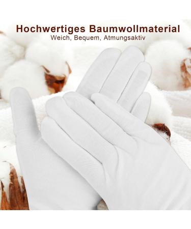 3 Pairs of 100% Cotton White Gloves - Soft Moisturizing Jersey Fabric Gloves Size L (27 cm) - Perfect Protective Handwear for All - Buy Online on GoSupps.com