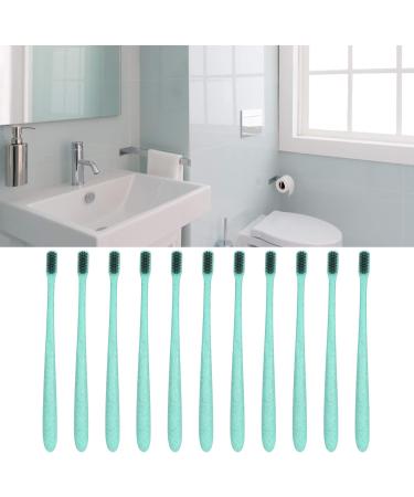 Jauarta 50pcs Disposable Wheat Straw Toothbrush with Tube | Eco-Friendly Portable Travel Oral Care (Green Belt Tube) - Buy Online on GoSupps.com