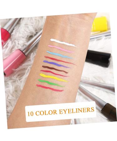 SOESFOUFU 10pcs Lasting Cosmetics Shadow Long Make Waterproof Liquid Long-lasting Eyeliner Colorful Colour - Buy Online on GoSupps.com