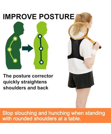 Fourket Humpback Correction Belt Posture Corrector Adjustable Back PU Material Suitable for Men and Women Size M Black - Buy Online on GoSupps.com