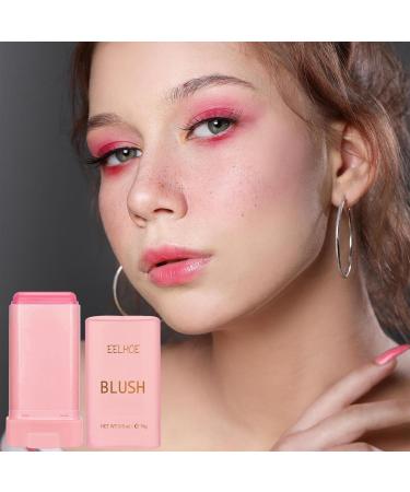 Women's Facial Blusher Stick - Creamy Makeup Solid Moisturizing Stick Blusher Balm Long-lasting Hydrating Blusher Cheek Stick Cream Blusher for Face Cheek Pink - Buy Online on GoSupps.com