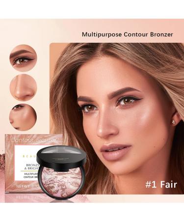 Baked Powder Foundation Setting & Finishing Powder for Long-lasting Natural Makeup - Oil Control Brightening and Lightweight Formula (#1 Fair contour) 11 g (Pack of 1) #1 Fair - Buy Online on GoSupps.com