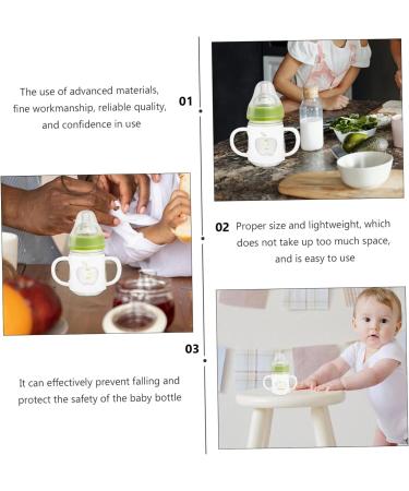 Toyvian Silicone Bottle Cover Feeding Bottle Holder Cow Straws Nursing Bottle Cover Glass Sleeves Bottles White Protector Handle White 12X7X2.5CM - Buy Online on GoSupps.com