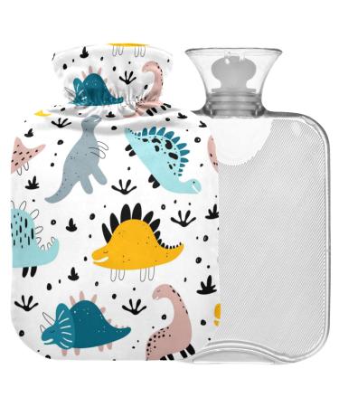Naanle cartoon dinosaurs heat bottle with reference transparent hot water bottle 2l large hot hot water bottle for bed handfoot heat pain relief heat and cold therapy