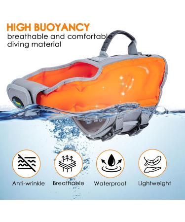 Ownpets Inflatable Dog Vest - High Buoyancy Adjustable Swimming Vest for Dogs with Reflective Strips & Rescue Handle (M) | Safe Pet Water Protection - Buy Online on GoSupps.com