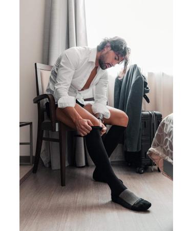 Buy Relaxsan Essential+ 922 Medical K2 Knee Socks Gradual Compression 23-32 mmHg Cashmere Cotton & Silver XL Black | International Shipping Available - Buy Online on GoSupps.com