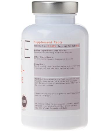Bodybuilding Warehouse Pure Beta Alanine 500mg - 120 Capsules - Buy Online on GoSupps.com