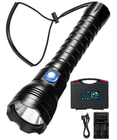 Genwiss Scuba Diving Lights, 6000 Lumen Underwater Flashlight, Deepest 150m IPX68 Waterproof, High Lumens XHP70 LED Torch Powered