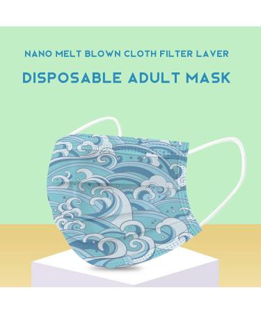 Goddess Accent 50 Pack Disposable Face_Mask Cute Floral Tie Dye Printed Protection for Adults Women - Buy Online on GoSupps.com
