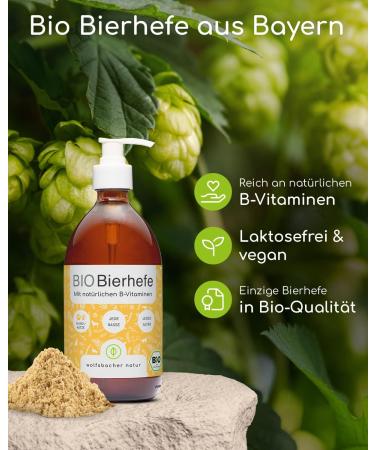 Wolfsbach Organic Beer Yeast for Dogs & Cats | 500ml Liquid Brewer's Yeast | 100% Bio Skin & Fur Care Feed Supplement with Vitamin B Minerals & Trace Elements | DE- KO-060 - Buy Online on GoSupps.com