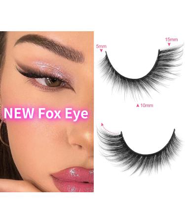 Fox Eye Lashes - EYDEVRO 15mm Mink Angel Wing False Eyelashes for Natural Cat Eye Look - Buy Online on GoSupps.com