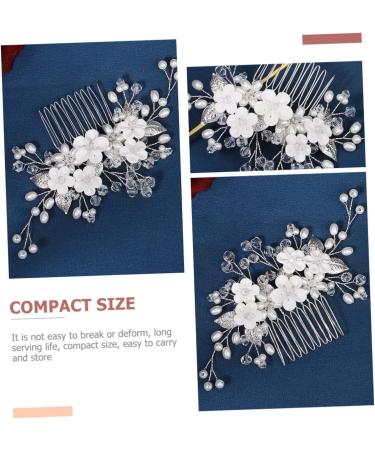 Beatifufu Bridal Headwear Crystal Hair Decor Pearl Headpiece Flower Headdress Pearl Trim Hair Accessories Reusable Headdress Party Supply Metal Ceramic Flower Bride Wedding Supplies Girl - Buy Online on GoSupps.com