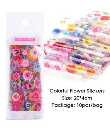 10 Sheets Nail Art Foil Transfer Stickers - Sunflower Daisy Summer Spring Decorations - Buy Online on GoSupps.com