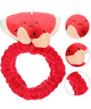 FRCOLOR Watermelon Headband Cute Make Up Plush Soft Stretch Fuzzy 7.47X5.50in Red Coral Fleece Plush Makeup Spa Hairband for Women Girls - Buy Online on GoSupps.com