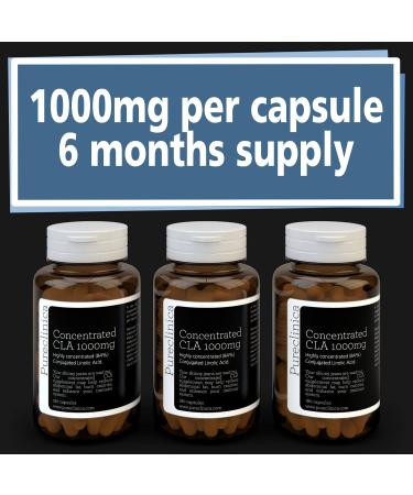 Pureclinica Concentrated CLA 1000mg - 6 Months Supply | Strongest CLA for Stubborn Abdominal Fat | 84% Rich Conjugated Linoleic Acid - Buy Online on GoSupps.com