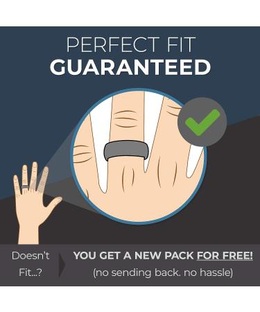 ThunderFit Silicone Wedding Rings for Men 2-Layer Step Edge - 10mm Width - 2.3mm Thick | Charcoal Black & Concrete Grey | Size 8.5-9 (18.9mm) - Buy Online on GoSupps.com