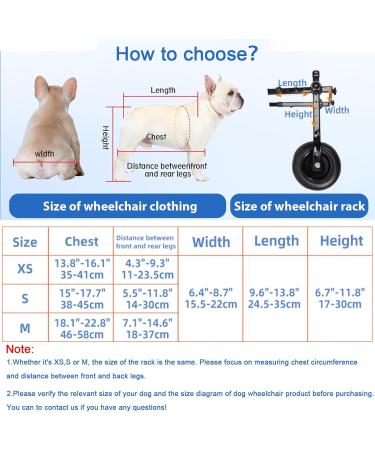 Dog Wheelchair for Back Legs Adjustable Dog Wheelchairs with 2 Wheels Pet Doggy Wheelchairs with Disabled Hind Legs for Hip Support Dog Wheelchair Cart for Small Pets Hind Limbs (S) - Buy Online on GoSupps.com