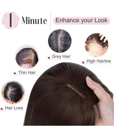 S-Noilite 18 Inch Hair Topper for Thinning Hair - Big Base Women's Hair Loss Extensions - Clip in Fringe Pieces 8B - Buy Online on GoSupps.com