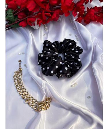 6 Satin Dotted Scrunchies Oversize Hair Scrunchies Frizz Prevention Silk Scrunchies for Girls & Stylish Hair Ties for Women Premium Hair Scrunchie for Styling - Buy Online on GoSupps.com