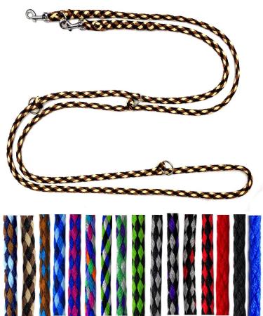 Dog linen small dogs up to 15 kg / double linen 4-way adjustable 2.40m / 2.80m / 3.50m guiding leash very light & robust (3.50m 4-speed adjustable brownie (black-brown beige)) 3.50m 4-Fach Brownie (black-brown beige)