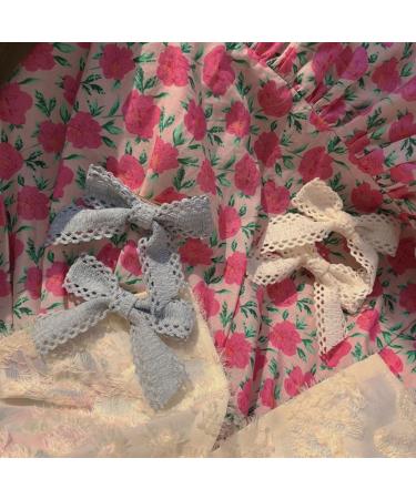 Limtula Cute Flat Clips Hairpin -Style Balletcore Headdress Bunches Accessories Lace knot Cute Headdress Blue - Buy Online on GoSupps.com