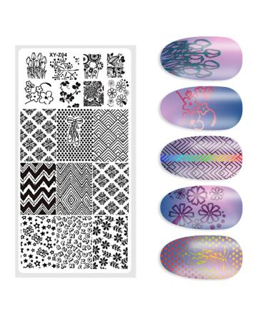 DANNEASY 6Pcs Nail Stamping Set - Geometry, Stripes, Butterfly Design | Manicure Stamp Kit with Stamper, Scraper, and Storage Bag - Buy Online on GoSupps.com