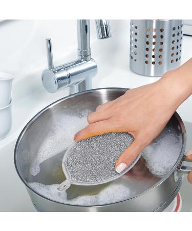 Stainless Scourer Scourers - Wire Dish Scrubber - Wire Sponge Scrubber | Steel Sponge Pad - Wire Cleaning Scourers - Double-Sided Silver Wire Sponge Wipe for Plates Cookers Pots - Buy Online on GoSupps.com