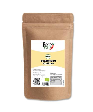 TASTY POTT Tasty Pott Organic Basmati Rice | Rice Grains | Storage Packaging | Wholegrain Rice | For Risotto and Sushi | Vegan Cuisine | Rice in a 1000g Bag (3 x 1000g)