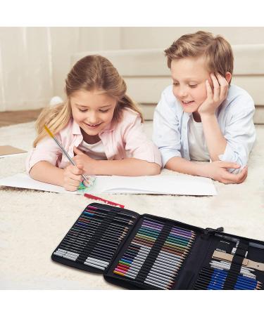 Prina 76 Pack Drawing Set Sketching Kit with Tutorial - Pro Art Supplies for Artists, Adults, Teens - Includes Colored, Graphite, Charcoal, Watercolor, Metallic Pencils - Buy Online on GoSupps.com