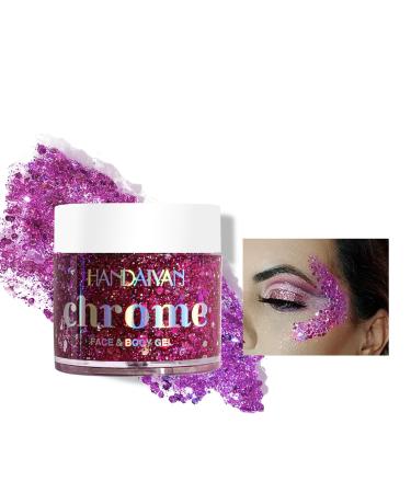 Body Glitter Gel Face Glitters Body Gel Sequins Shimmer Liquid Eyeshadow Mermaid Sequins Liquid Holographic Glitter Gel Chunky Glitter for Face Hair Nails (#03)