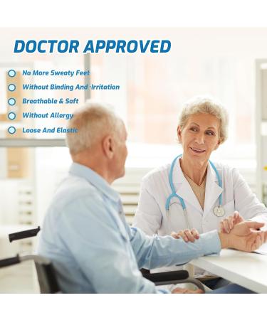 LIN Diabetic Socks for Men & Women - Non-Binding Circulatory Wide Top Socks - Crew/Jet Black - 4 Pairs - Buy Online on GoSupps.com