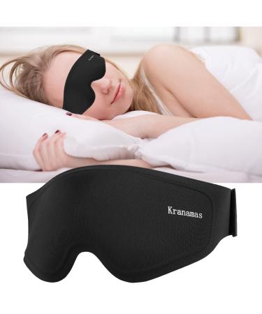3D Sleep Mask Sleep Eye Mask for Men Women 100% Light Blocking Travel Eye Mask Soft and Comfortable Night Masks for Sleeping & Blindfold for Yoga Nap Travel Sleeping Shift Work (Black)