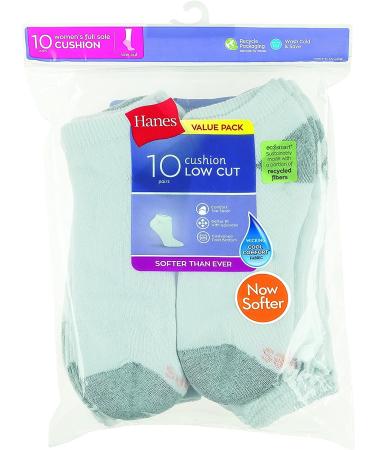 Hanes Women's 10-Pair Low Cut Socks 5-9 White - Value Pack - Buy Online on GoSupps.com