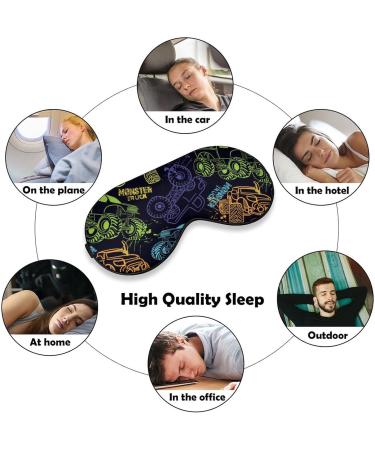 LynaRei Monster Truck Cars Sleep Mask - Adjustable, Super-Smooth Eye Cover for Travel and Nap - Men and Women - Buy Online on GoSupps.com