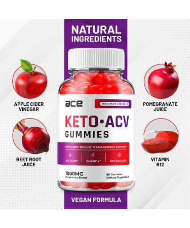 (3 Pack) Ace Keto ACV Gummies - Advanced Formula Ace Keto Plus ACV Gummies Apple Cider Vinegar Ace ACV Weight Management Dietary Supplement Reviews Men Women (180 Gummies) - Buy Online on GoSupps.com