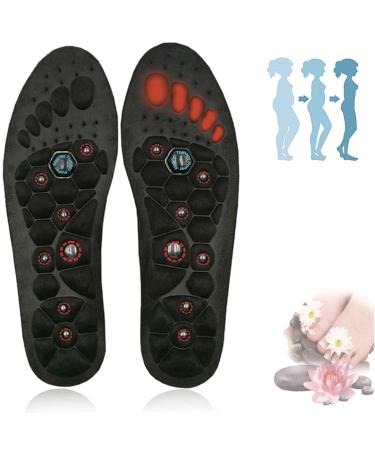 Eeuk massage insoles for women men magnetic orthopedic soles insoles against decrease acupressure insoles for flat feet plantar fasciitis foot pain s (EU: 35-40)