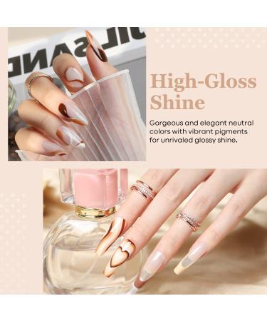 Modelones 6-Piece Nude Gel Nail Polish Set for All Skin Tones - Soak Off LED Gel Manicure Kit for DIY Nail Art at Home - Perfect Mother's Day Gift for Women - Buy Online on GoSupps.com