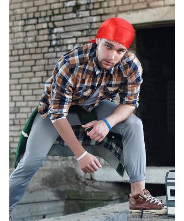 Geyoga 18 Pieces Silky Durags - Long Tail Headwrap for Men and Women - Wide Strap Satin Cap (Mixed Color) - Buy Online on GoSupps.com