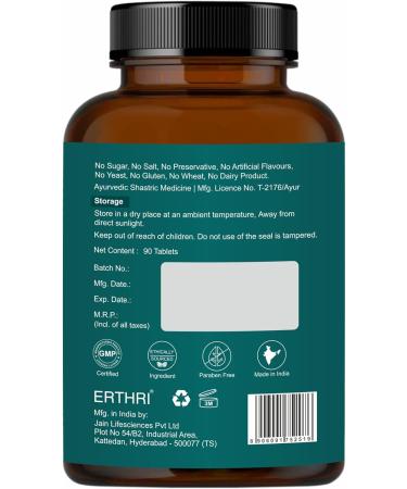 ERTHRI Pure Nutrition Organic Moringa 1200mg 90 Veg Tablets Superfood with Vitamins and Essential Non-GMO Gulten Free Vegan Supplement for Daily Use - Buy Online on GoSupps.com