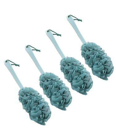 4 Pack Multiple Bath Body Brushes Soft Nylon Mesh Back Cleaner with Long Handled Shower Brush for Wet Exfoliating Luffa Bath Sponge for Women & Men Body (Green(4 Pack))