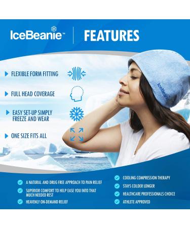 Ice Beanie Natural Migraine Relief - Acupressure Cold Pack Hat for Tension Headaches - Soothing Compression for Pain Relief - Buy Online on GoSupps.com