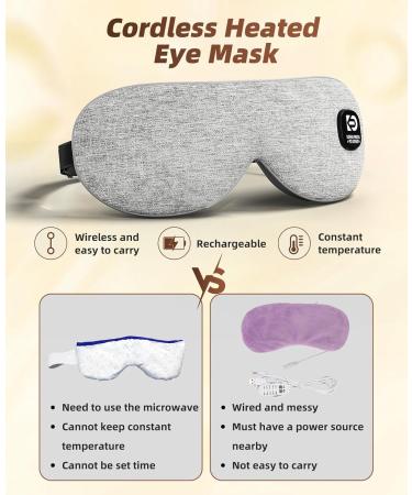 Wireless Heated Eye Mask - Rechargeable Washable & Light-Blocking for Dry Eyes & Eye Strain - Perfect Gift for Men & Women Ideal for Travel & Business Trips - Buy Online on GoSupps.com