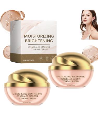 homomdy Brightening and moisturizing concealer smoothing toning cream lightweight waterproof foundation covers imperfections reduces blemishes and imperfections evens skin tone (2 pcs)
