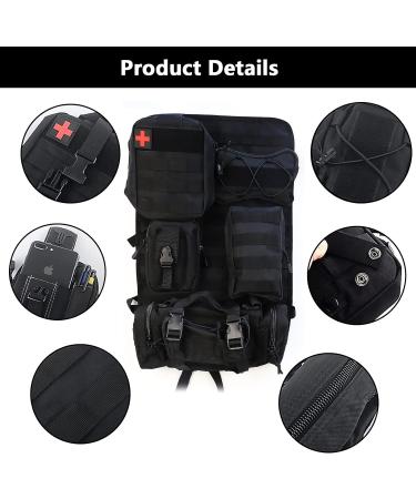 Mocoli Tactical Car Seat Organizer - Backrest Protection with 5 Removable Bags | Universal Fit for Most Vehicles - Black - Buy Online on GoSupps.com