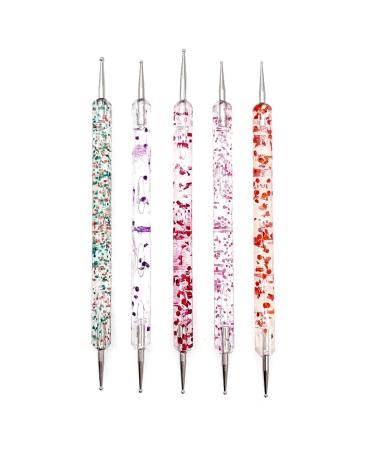 JZK 5pcs Gel nail dotting pen set nail design dotting pen nail varnish dotting tool double-ended nail dotter nail gems dotting pen nail art pen nail art painting pen