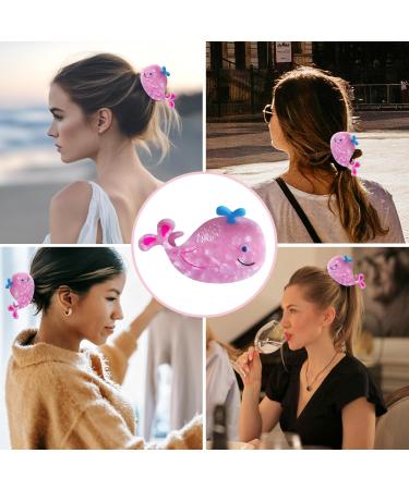 Cute Pink Whale Hair Claw Clips for Women Girls Small Acetate Hair Clip Strong Hold Non-Slip Grip for Thick or Thin Hair Adorable Ocean Animal Hair Accessories Perfect for Summer Gifts for Her - Buy Online on GoSupps.com